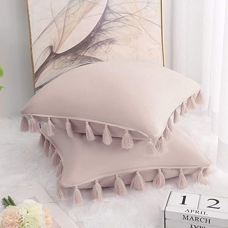 Cushion Cover with Tassel Pillow Cover Bedroom Sofa Decoration