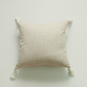 Open image in slideshow, Pure Color Cotton Hemp Tassel Pillow Cover
